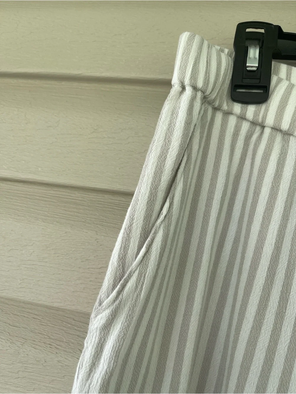 Fresh Produce White & Beige Striped Wide Leg Cropped Pants Size 1X